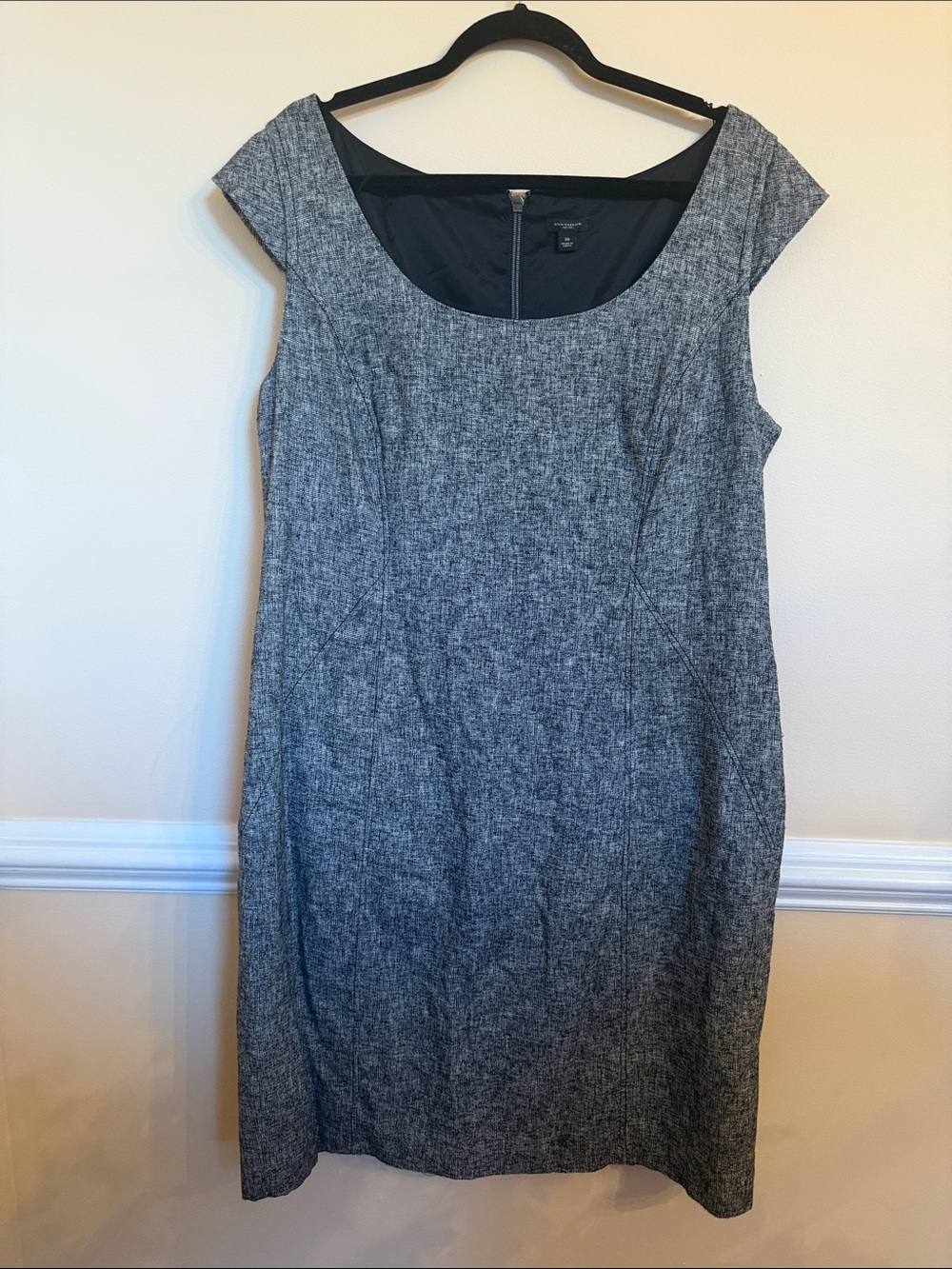 Classic Gray Cap-Sleeve Sheath Dress by Ann Taylor